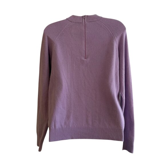 Vintage 90s Designers Originals SOFT Lilac Mock-Neck Sweater | Size L - Picture 3 of 7